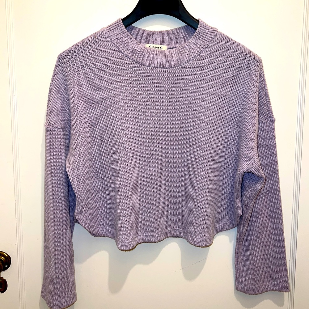 ginger g lilac cropped sweater